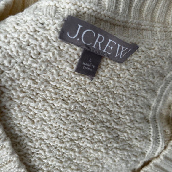 J. Crew Size Large 100% Cotton Cable Knit Sweater - Picture 3 of 4